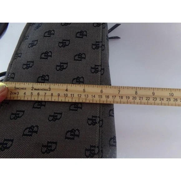 DOONEY & BOURKE Vintage Brown Signature Monogram Tote Shoulder Bag Purse (30) - Picture 4 of 9